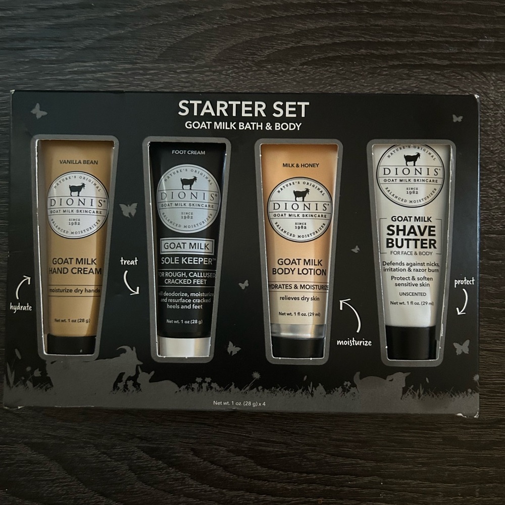 Dionis Goat Milk starter kit bath & body